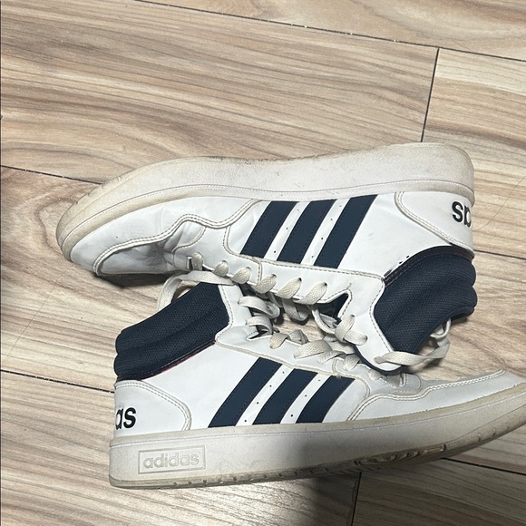 Adidas White and Navy High-Top Sneakers - Picture 2 of 7